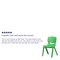 Flash Furniture Green Plastic Stackable School Chair with 15.5" Seat Height, PK2 2-YU-YCX-005-GREEN-GG - alternate 7